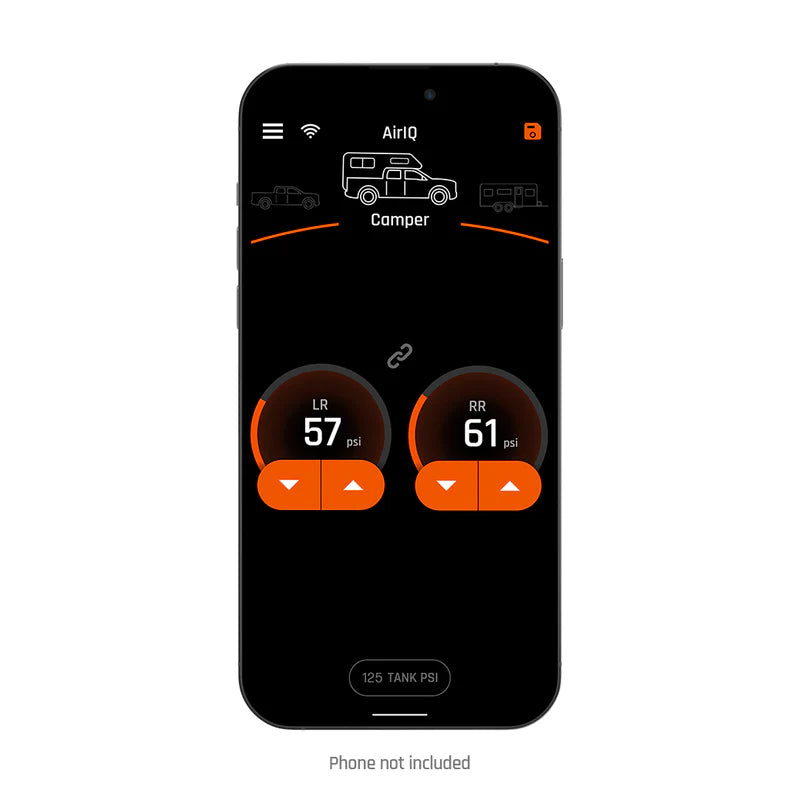 Phone with AirIQ app interface on a white background