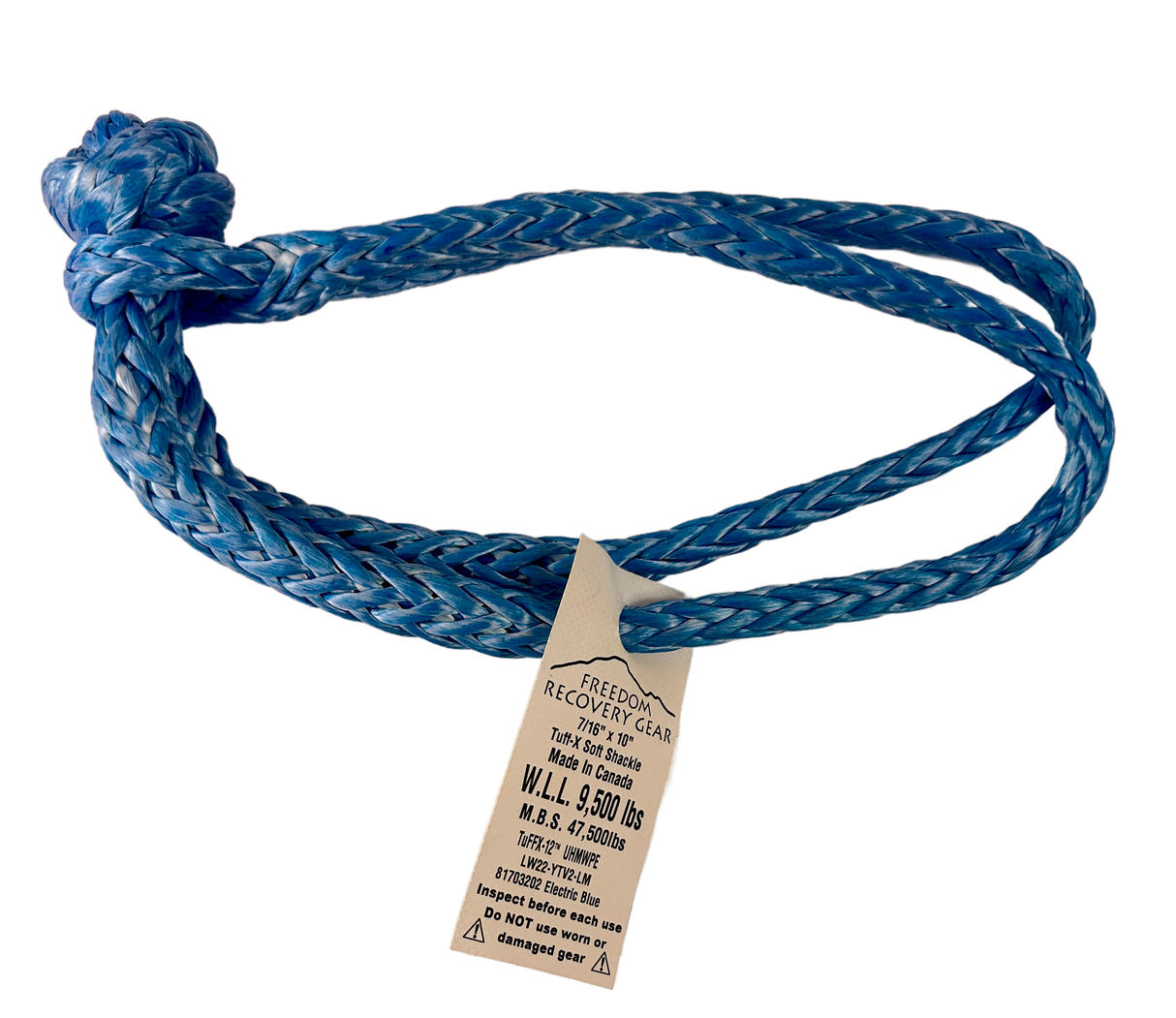 Freedom Recovery Gear Tuff-X 7/16" x 11" Soft Shackle MBS 52K