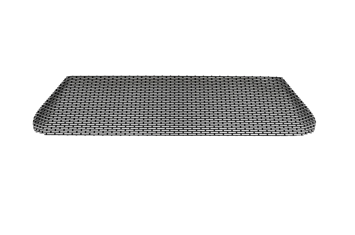 Rectangular metal grille rack on a white background