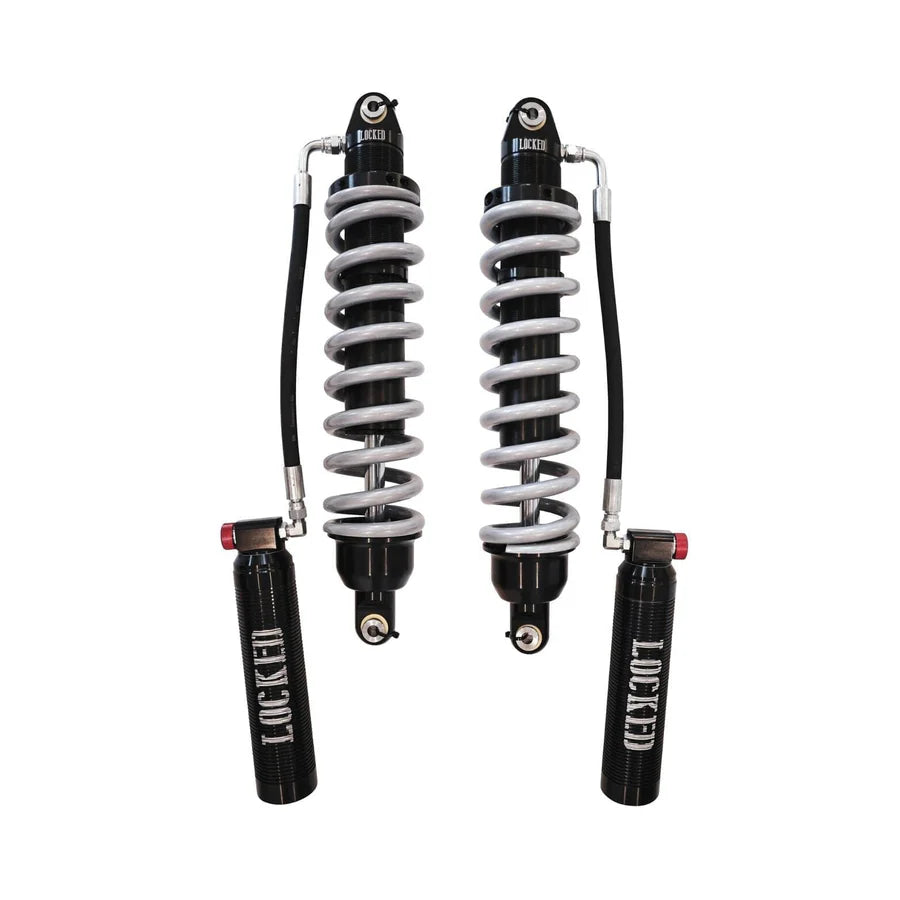 Truck shock absorber with black and white design on a white background