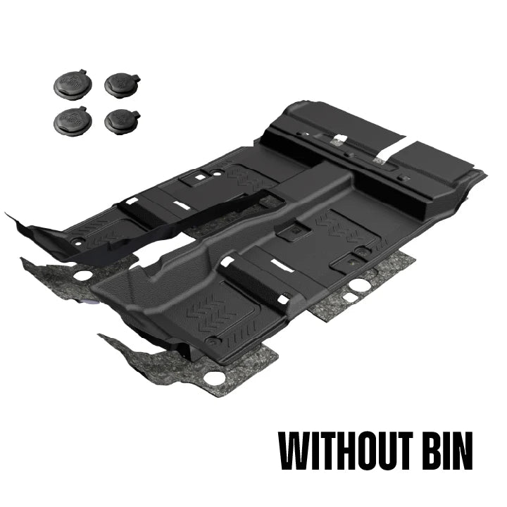 Angled black armorlite flooring for front and rear without bin