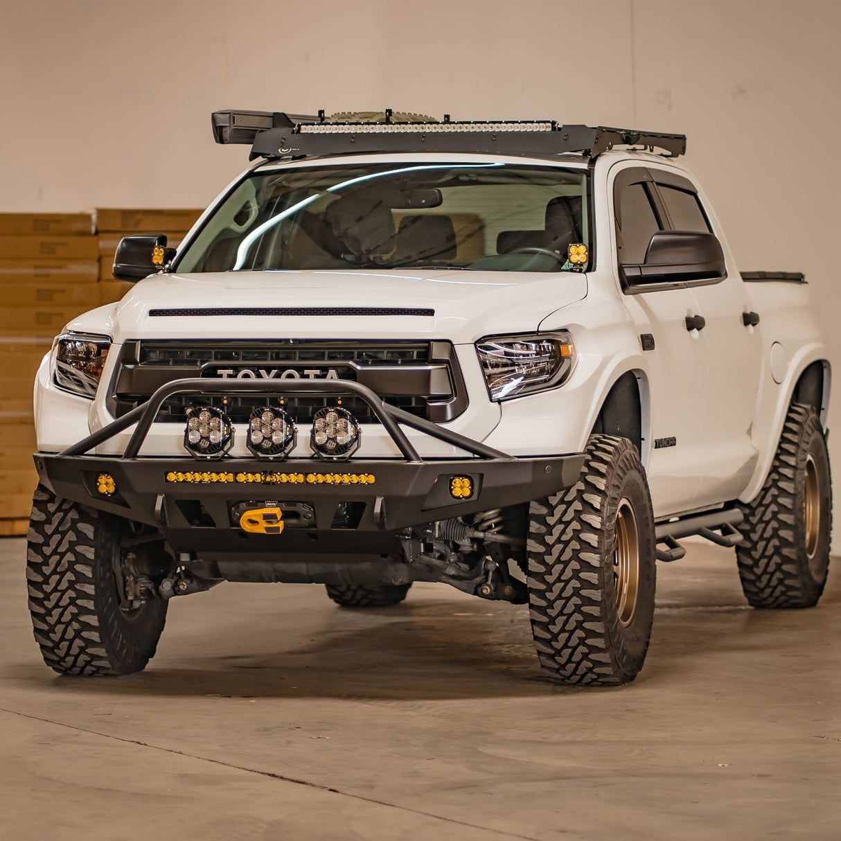 C4 Fabrication's 2014+ Tundra Overland Series Front Bumper with Full Height Bull Bar and Tube Gussets