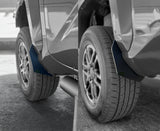 Close-up of car mud flaps on a vehicle