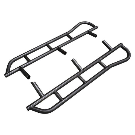 Black metal Rock Sliders with kickout on white background