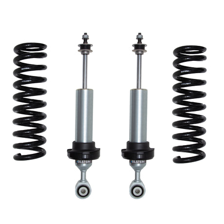Two shock absorbers with springs on a white background, featuring the Bilstein brand.