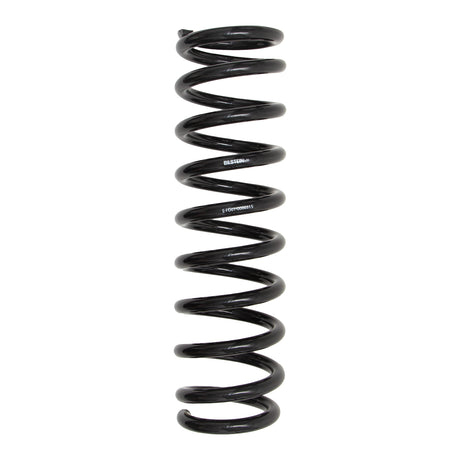 Black coil spring on a white background