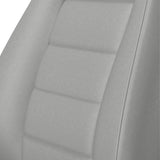 Gray car seat with quilted design on a white background