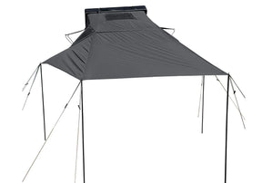 Black outdoor canopy tent on a white background