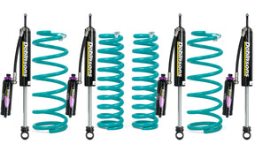 Set of shock absorbers and coil springs with Dobinsons branding on a white background