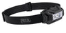 Black headlamp with Petzl logo on a white background