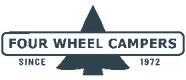 Teal Logo of Four Wheel Campers with a transparent background