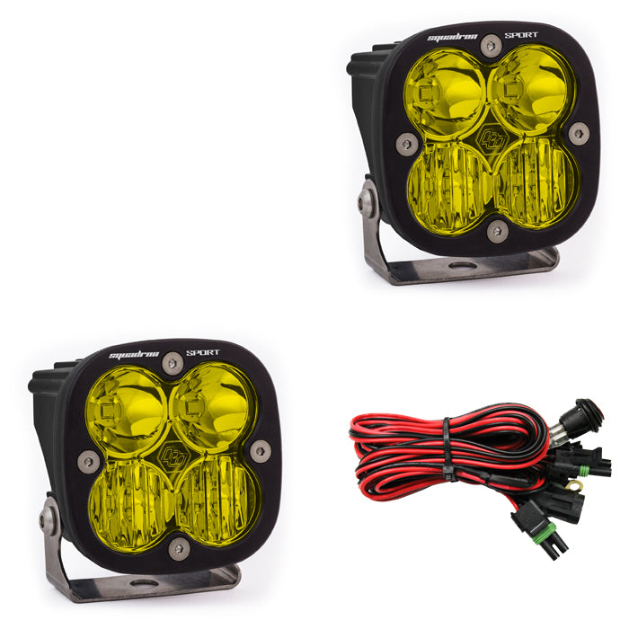 Baja Designs Squadron Sport Black LED Aux Light Pod (Pair