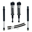 Set of car shock absorbers and springs on a white background