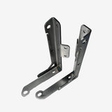 Metal brackets on a gray background