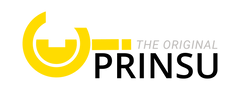 Logo of PRINSU with a yellow and black design on a white background