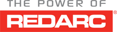 Redarc logo with transparent and red background