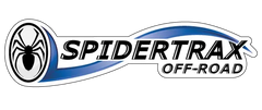 Spidertrax Off-Road logo with a spider emblem on a white background