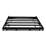 Black metal roof rack on a white background