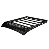 Black metal roof rack on a white background