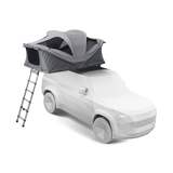 Car with a rooftop tent and ladder on a transparent background