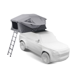 Car with a rooftop tent and ladder on a transparent background
