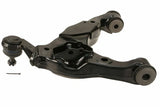 Black metal control arm assembly on a white background