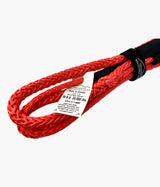 Red rope with a label on a white background