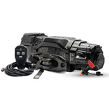 Black winch with control panel on a white background