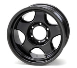 Black alloy wheel on a white background