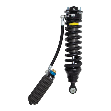 Black shock absorber with visible branding on a white background