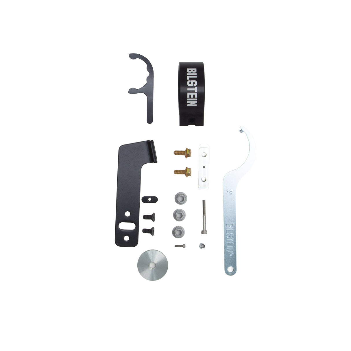 Collection of automotive parts with Big Stein branding on a white background