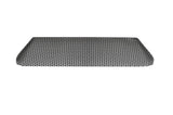 Rectangular metal grille rack on a white background