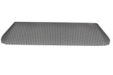 Rectangular metal grating on a white background