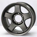Gray alloy wheel on a white background