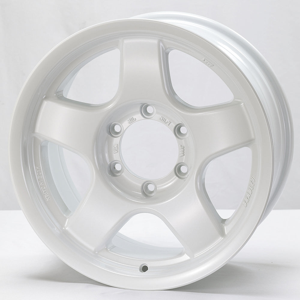 White alloy wheel on a white background