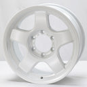 White alloy wheel on a white background