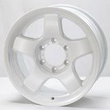 White alloy wheel on a white background