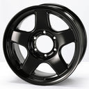Black alloy wheel on a white background