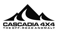 Cascadia 4x4 logo with mountain design on a white background