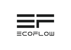 Black EcoFlow logo on a transparent background