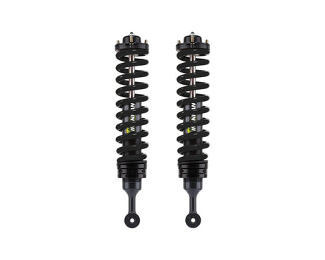 Two black shock absorbers on a white background