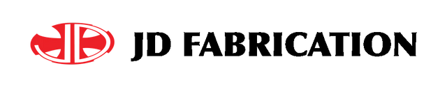 Logo of JD Fabrication with a red and black design.