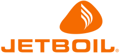 Jetboil logo with an orange triangle and brand name on a white background