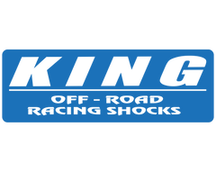 KING off-road racing shocks logo on a blue background