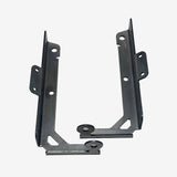 Two metal brackets on a white background