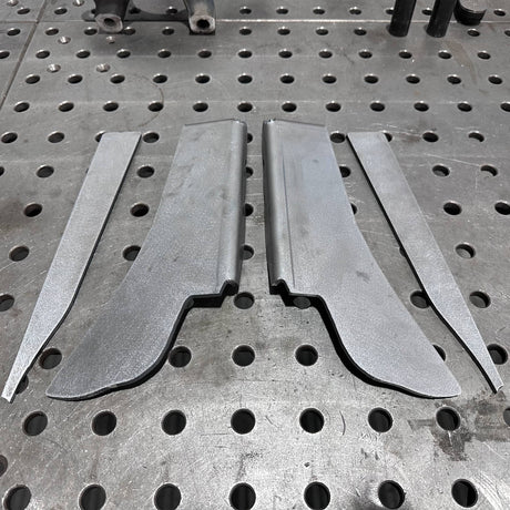 Metal components on a perforated metal surface