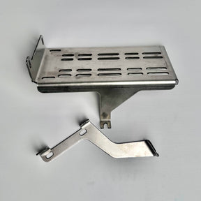metal air compressor mount on a white background