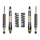 Set of OME shock absorbers and springs on a white background