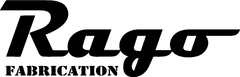 Black 'Rago Fabrication' logo on a white background
