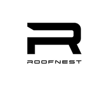 Black Roofnest logo and wordmark on a white background